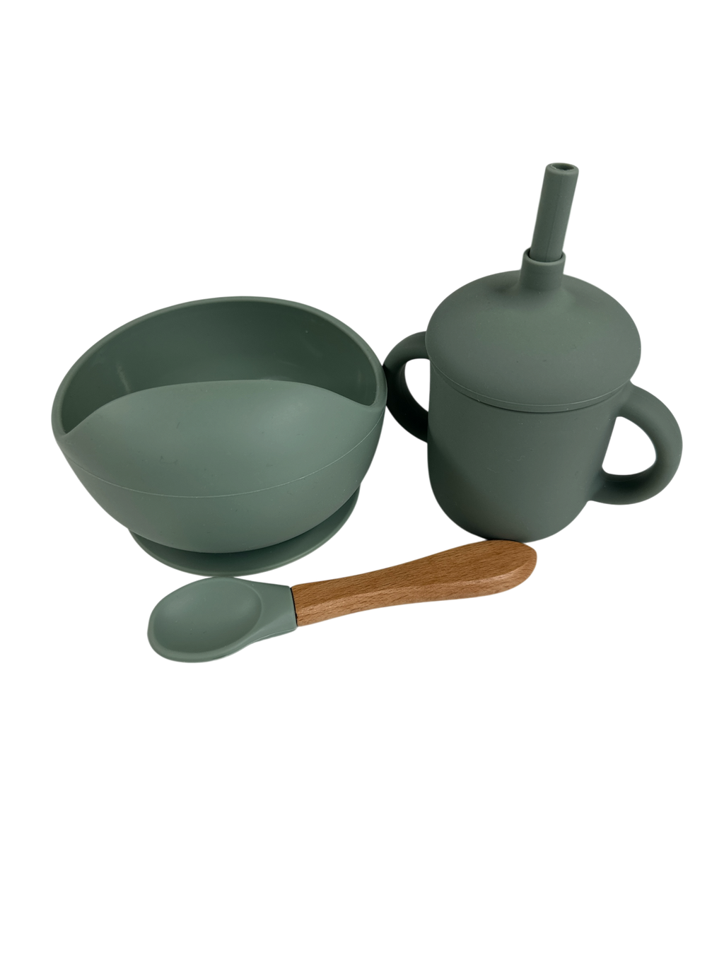 Set de Tazón ,Cup y Cuchara de Silicona Personalizado