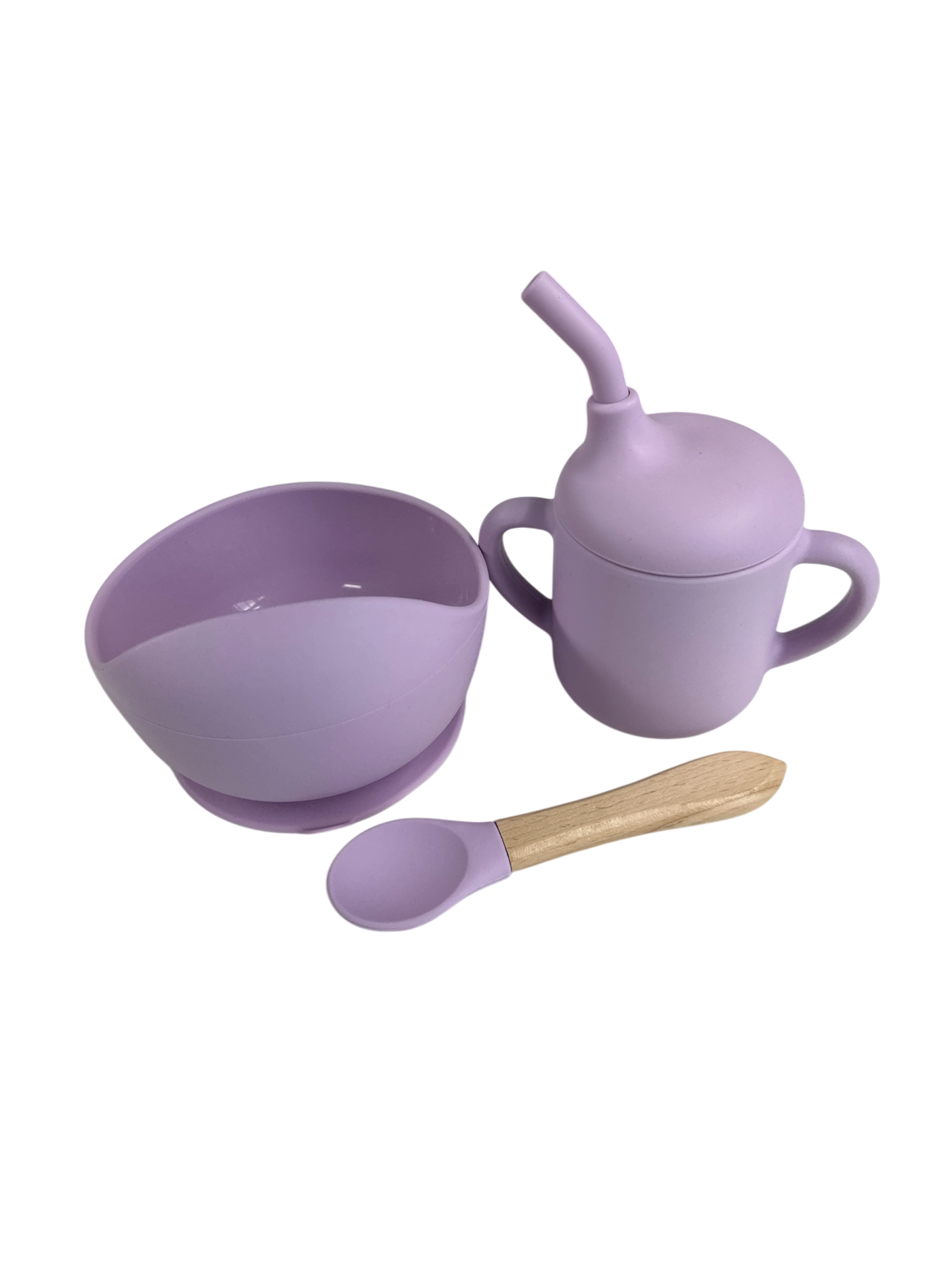 Set de Tazón ,Cup y Cuchara de Silicona Personalizado