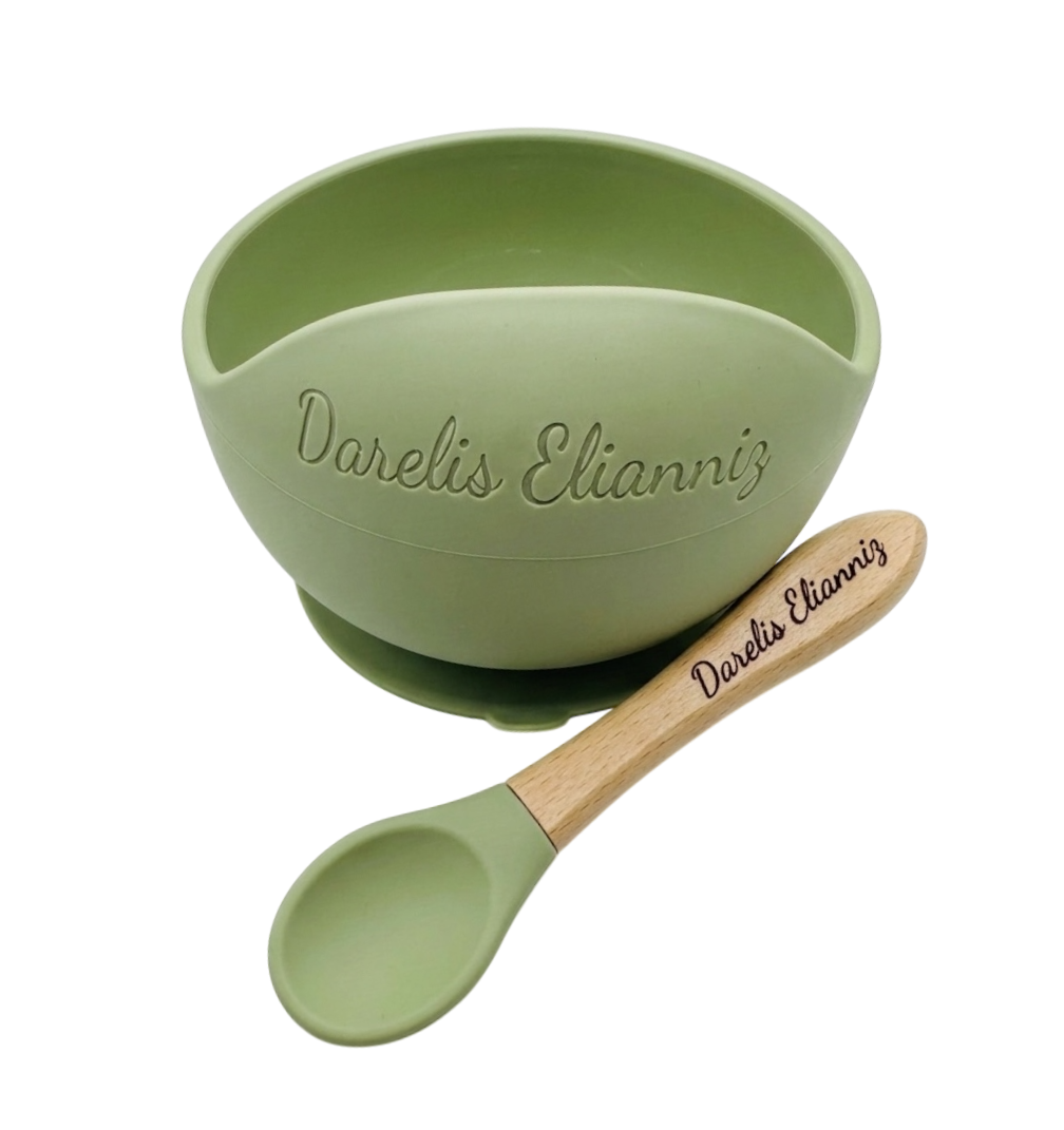 Set de Tazón y Cuchara de Silicona